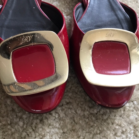Roger vivier red chips patent leather flats - Picture 4 of 8